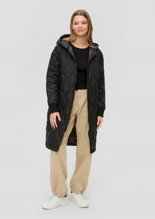 s.Oliver Oversize Mantel mit abgerundetem Saum - schwarz