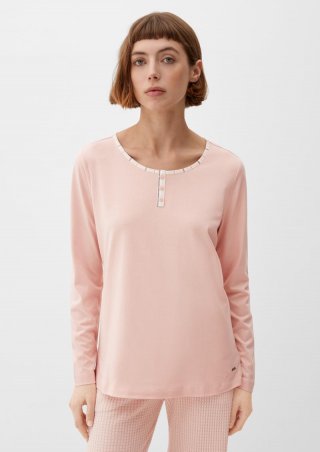 s.Oliver Langes Pyjama-Shirt - rosa