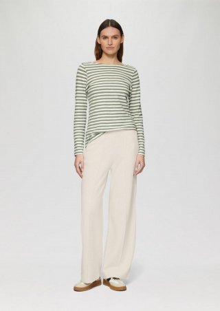 s.Oliver Weiche Wide Leg-Hose aus Baumwollmix - beige