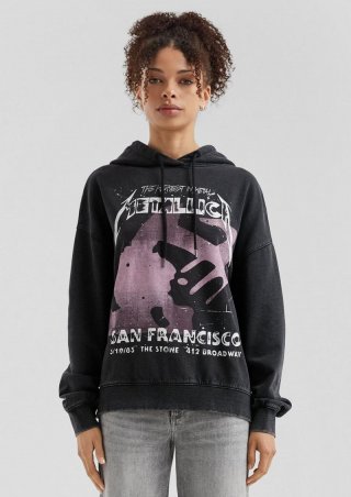 s.Oliver Metallica® Band-Sweatshirt mit Wascheffekt - schwarz