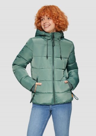 s.Oliver Wattierte Steppjacke mit Kapuze - minze