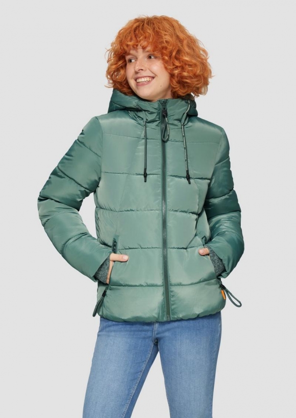 s.Oliver Wattierte Steppjacke mit Kapuze - minze