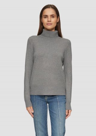 s.Oliver Feinstrickpullover mit Rollkragen - graphit