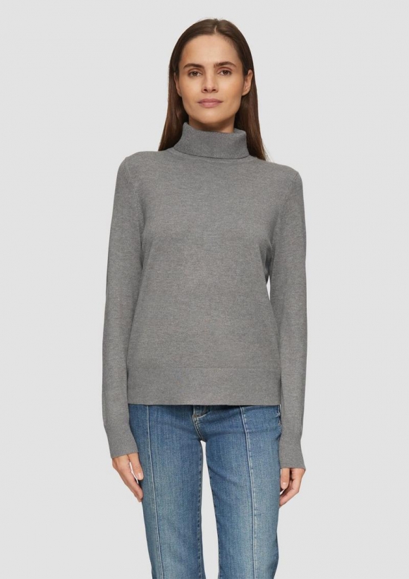 s.Oliver Feinstrickpullover mit Rollkragen - graphit