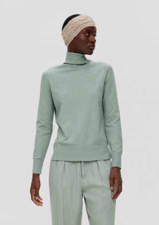 s.Oliver Feinstrickpullover mit Rollkragen - salbeigrün