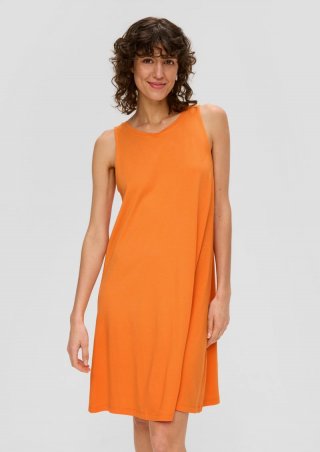 s.Oliver Relaxed-Fit-Kleid mit Bindeband am Rücken - orange