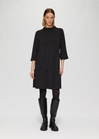 s.Oliver Scuba-Kleid mit Volants - schwarz