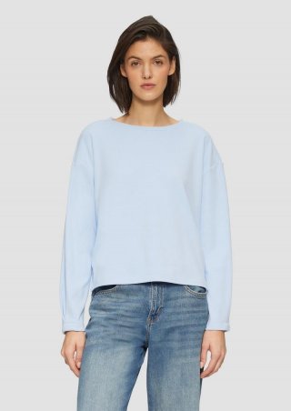 s.Oliver Sweatshirt mit Faltendetail am Ärmel - hellblau