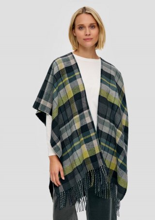 s.Oliver Poncho mit Fransen - petrol
