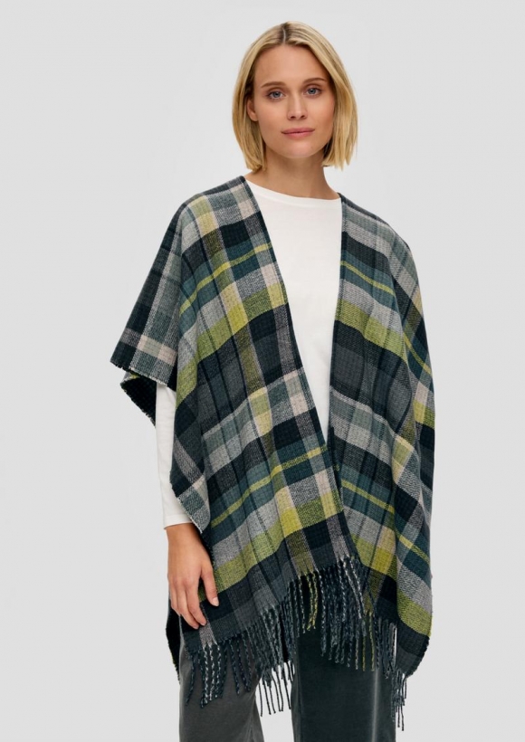 s.Oliver Poncho mit Fransen - petrol