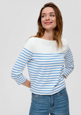 s.Oliver Strickpullover aus Baumwollstretch - royalblau