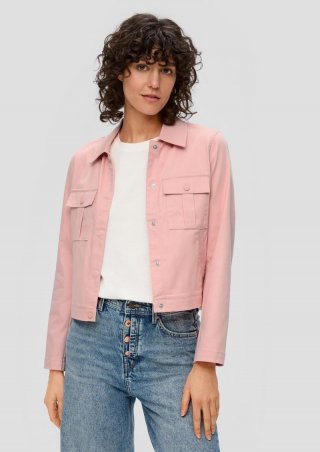 s.Oliver Verkürzte Jacke mit aufgesetzten Taschen - rosa