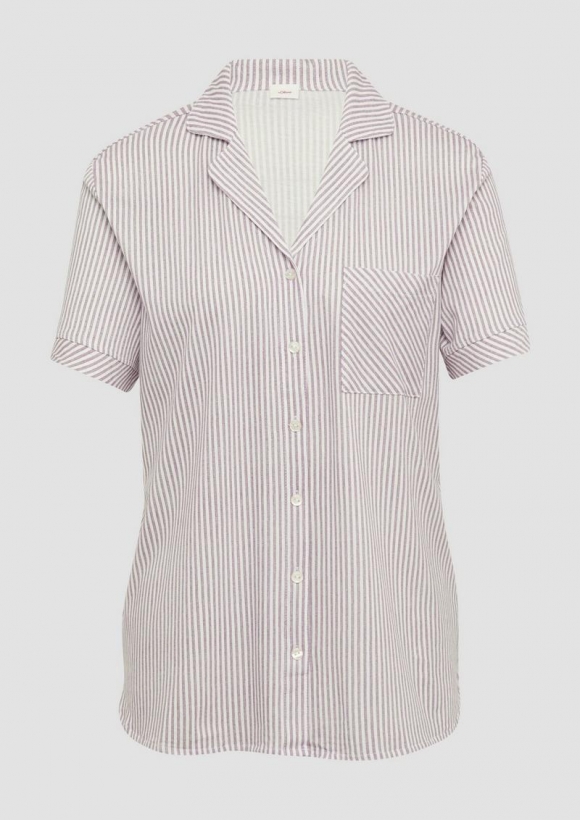 s.Oliver Pyjama-Shirt mit kurzen Ärmeln - lila
