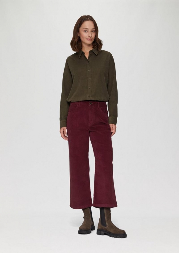s.Oliver Elastische Culotte aus Cord - rubinrot