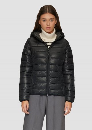 s.Oliver Gesteppte Outdoor-Jacke mit Kapuze - schwarz