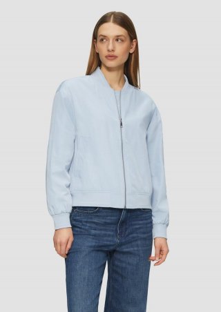 s.Oliver Blouson im Relaxed Fit mit Rippbündchen - hellblau