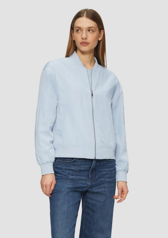 s.Oliver Blouson im Relaxed Fit mit Rippbündchen - hellblau