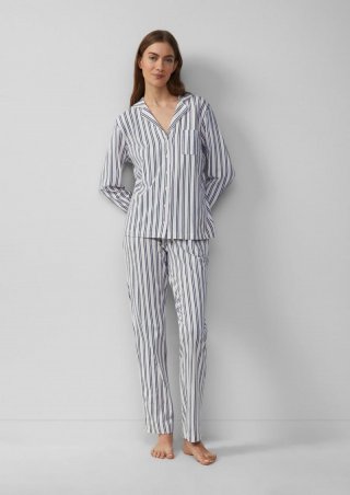 s.Oliver Klassischer Pyjama mit Streifen - creme