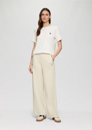 s.Oliver Weiche Jerseyhose im Relaxed Fit mit Herz-Stickerei - beige
