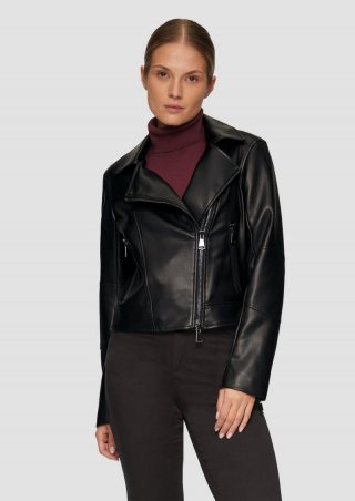 s.Oliver Jacke im Biker-Stil - schwarz
