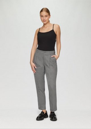 s.Oliver Twill-Hose mit Bundfalte - graphit