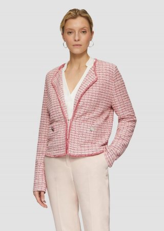 s.Oliver Bouclé-Jacke mit Fransen - pink