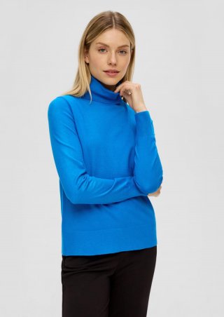 s.Oliver Strickpullover aus Viskosemix - royalblau