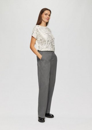 s.Oliver Stoffhose mit Wide Leg und Bügelfalten - graphit