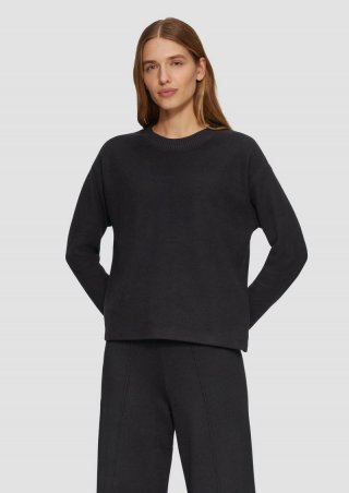 s.Oliver Weiches Sweatshirt mit gebrushter Oberfläche - schwarz