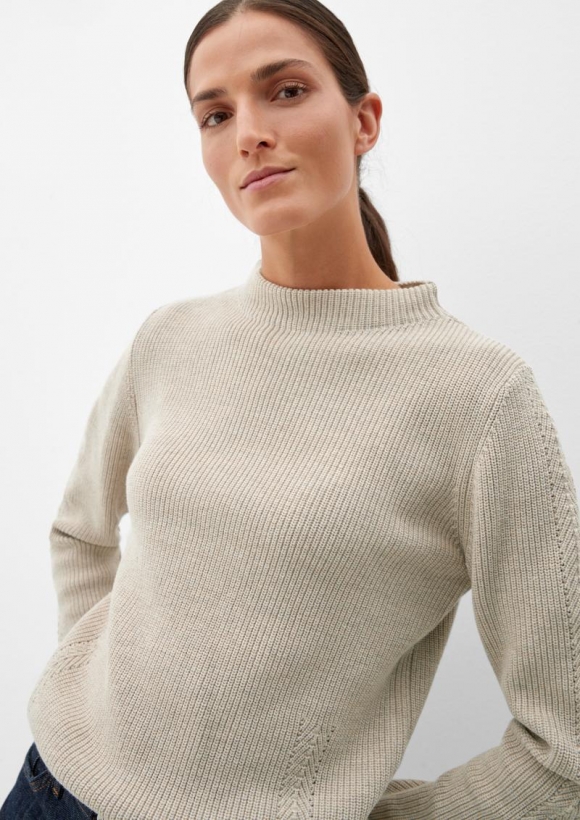 s.Oliver Strickpulli mit Stehkragen - beige