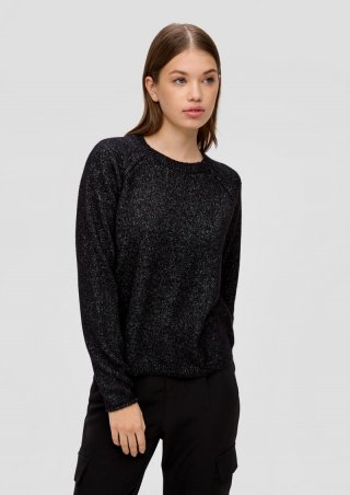 s.Oliver Strickpullover mit Rollsaum - schwarz