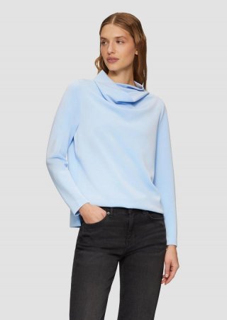 s.Oliver Scuba-Sweatshirt mit Wasserfallkragen - hellblau