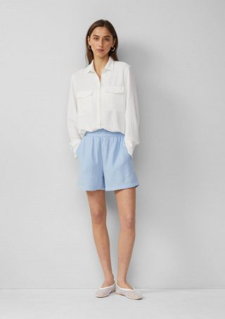 s.Oliver Musselin-Shorts mit Elastikbund - hellblau