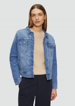 s.Oliver Jeansjacke mit Eingrifftaschen - blau