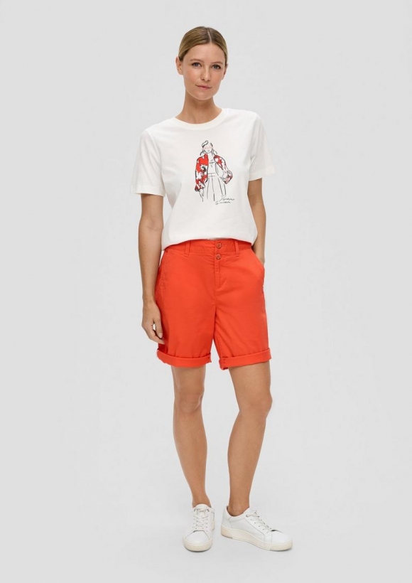 s.Oliver Regular: Shorts aus Baumwollstretch - koralle