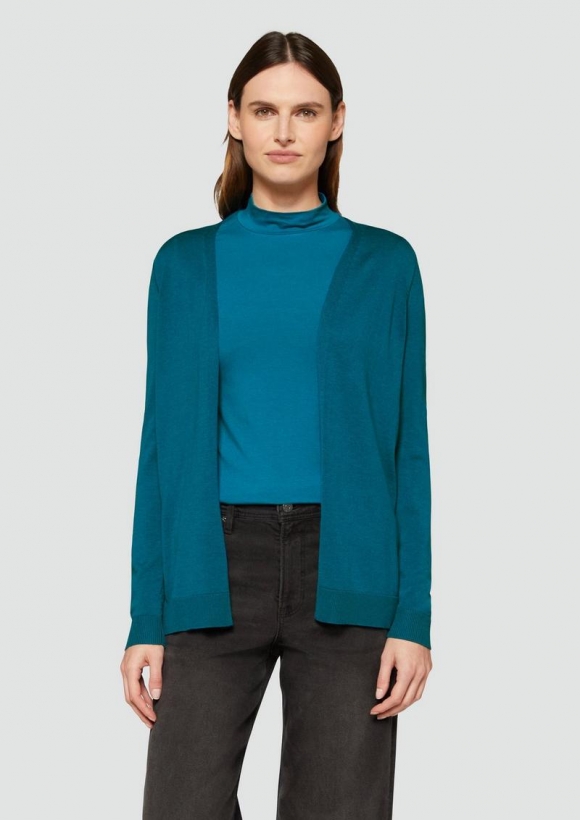 s.Oliver Cardigan aus Viskose-Baumwollmix - petrol