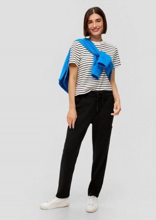 s.Oliver Relaxed: Joggpants mit Tapered Leg - schwarz