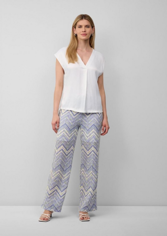s.Oliver Wide-Leg-Hose aus Strickjersey mit Futtershorts und Elastikbund - himmelblau