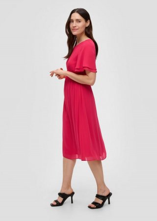s.Oliver Chiffonkleid mit Raffung - pink