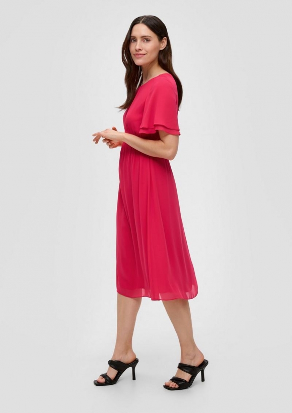 s.Oliver Chiffonkleid mit Raffung - pink