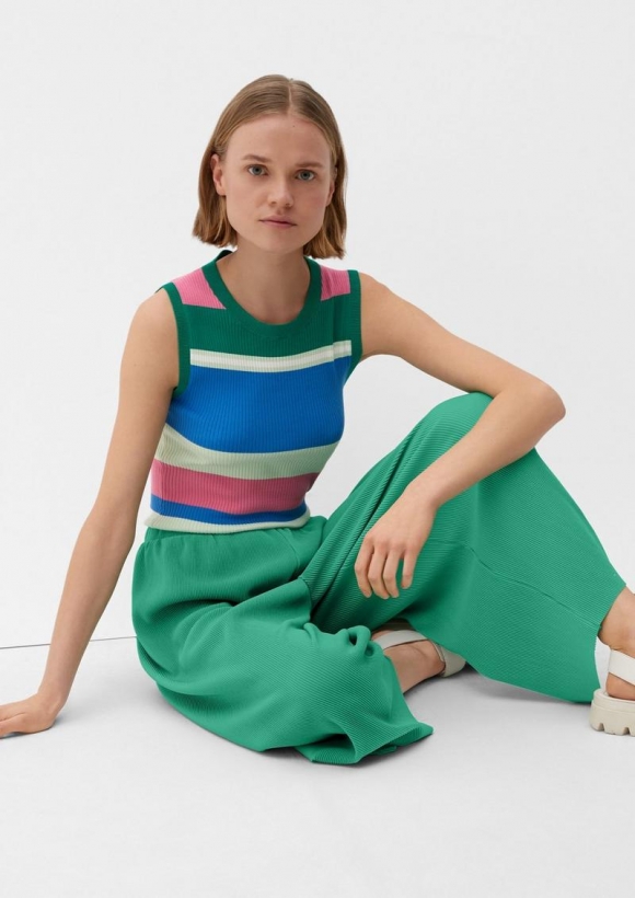 s.Oliver Regular: Culotte mit Plisséefalten - smaragd