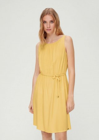 s.Oliver Viskosekleid mit Raffung - zitrone