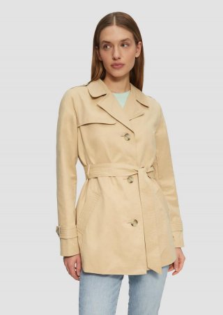 s.Oliver Kurzer Trench mit Gürtel - sandstein