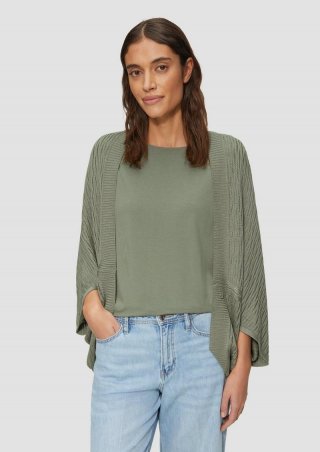 s.Oliver Strickponcho aus Viskose in Egg Shape - olivgrün