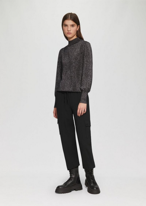 s.Oliver Jogpants mit Cargotaschen und Bündchen am Saum - schwarz