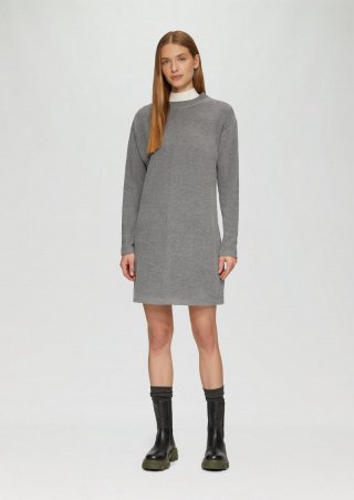 s.Oliver Weiches Sweat-Kleid mit Ziernaht - graphit