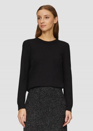 s.Oliver Strickpullover aus Viskosemix - schwarz
