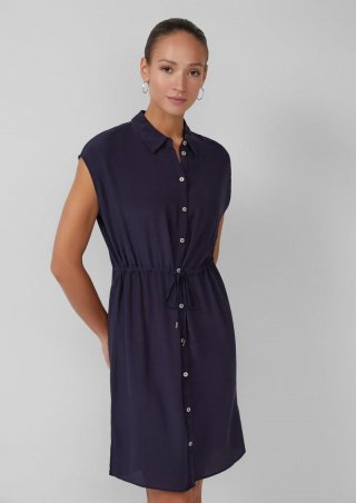 s.Oliver Ärmelloses Blusenkleid aus Viskose - navy