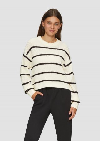 s.Oliver Strickpullover mit Ringeln - creme