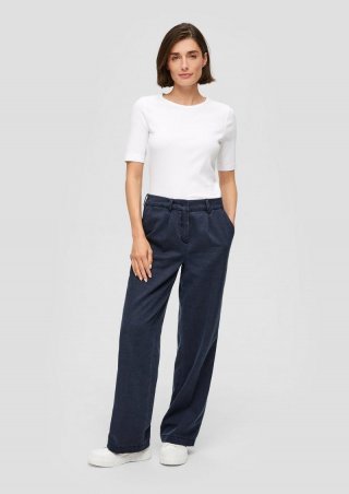 s.Oliver Regular: Businesshose aus Baumwoll-Lyocell-Mix - navy